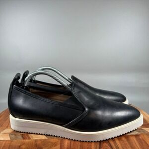 Everlane The Street Shoe Black Leather Pointed Toe Platform Sneaker Size 7